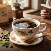 فنجان لته طرح گل سرخی تواناسرام